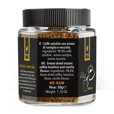 Растворимый кофе с ванилью и фундуком в стеклянной банке 50 г King Cup