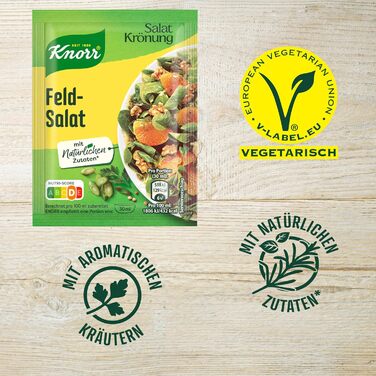 Заправка для салату Knorr з кроповими травами для смачної заправки для салату з натуральними інгредієнтами* 5 x 3 порції 15 шматочків кропових трав (салат баранячий, 15 x 5 x 8 г)