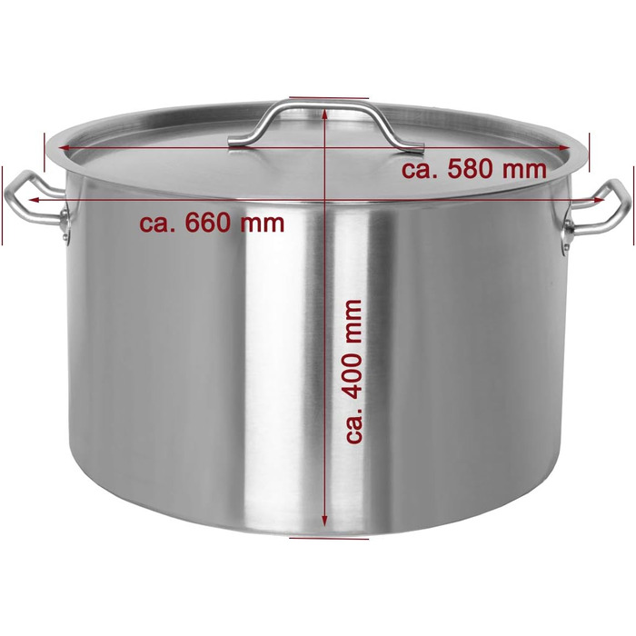 Гастро-кастрюля 80 л с крышкой, нержавеющая сталь BKT-83 Beeketal