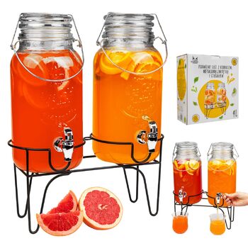 Скляний диспенсер для напоїв 4 л SUPERBUTELKI.PL