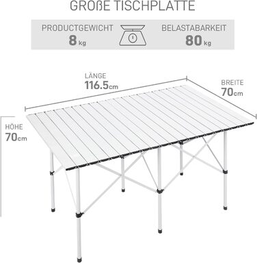 Складной кемпинговый стол белый EVER ADVANCED