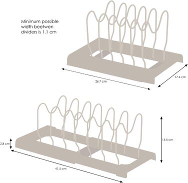 Тримач для посуду розсувний, сірий Simplywire