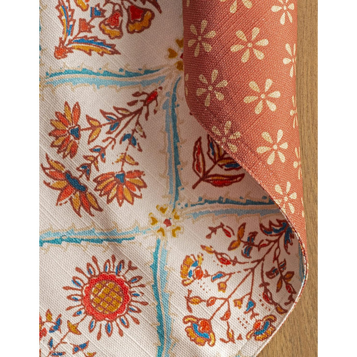 Бавовняні килимки для серветок, набір з 4 шт. , декоративні килимки для серветок, пасхальні килимки, що миються, для свят, вечерь, весни, літа (33 см x 48 см) (07 - Новели), 39Hermine 100