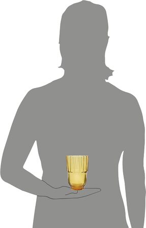 Набір склянок для пиття Singer Набір скляних склянок Porto з 6 предметів для 6 осіб, склянка для води, різнокольорова, унікальна нарізка, повсякденний, сімейна вечеря, офіс, набір склянок для соку на відкритому повітрі 310 мл (Касабланка Висока 6 шт. )