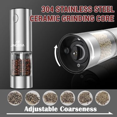Набор из 2 электрических мельниц для соли и перца 95 мл JINGASA