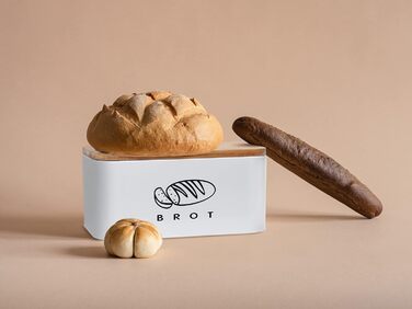 Хлебница с крышкой 30 х 18 х 14 см белый Theo&Cleo