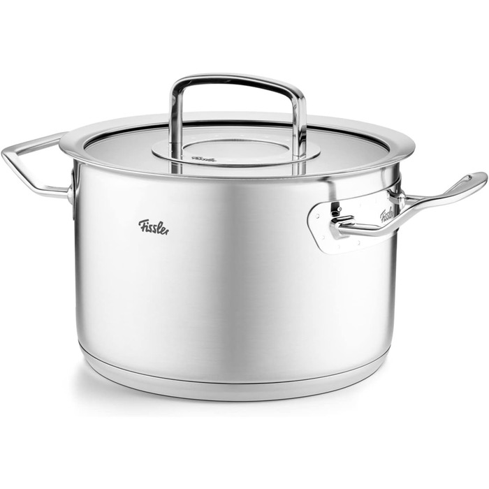 Каструля Fissler Original-Profi Collection/Нержавіюча сталь (Ø 2,1 л) зі скляною кришкою індукційна, срібляста (20 см)