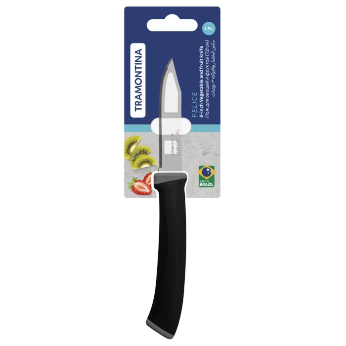 Ніж для овочів Tramontina Felice black, 78 мм (7096818)