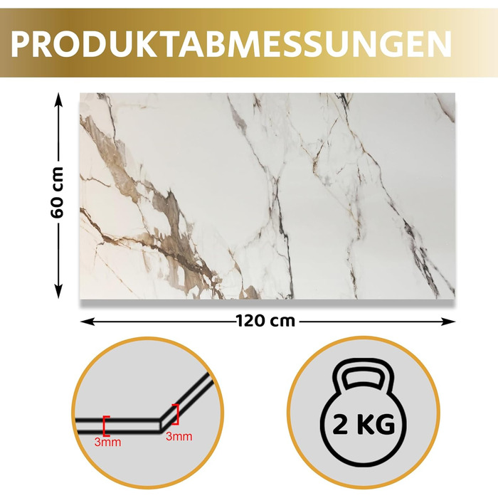 Стінові панелі AS Country Stone під мармур 60x120 см ПВХ-облицювання стіни з пластикових панелей для кухні, ванної кімнати тощо Панель кухонного фартуха (4 шт., вертикальна)