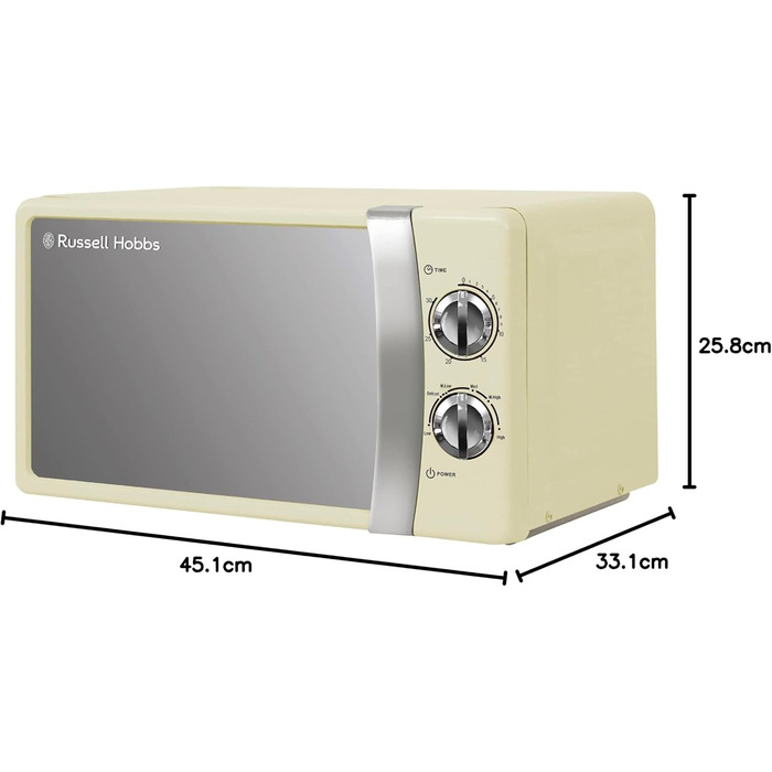 Мікрохвильова піч 17 л, 700 Вт, кремовий RHMM701C Russell Hobbs