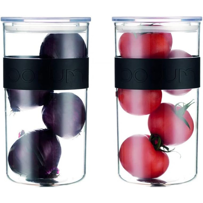 Набір із 2 банок 2 л з кришками, прозорий пластик Presso Bodum