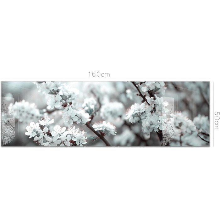 Кухонний фартух timalo зі скляним виглядом Акрилове скло 2 мм Бризкозахисна стіна для плити, скляний фартух, акрилові скляні стінові панелі, захисна панель для фартуха Бетонно-блакитно-сірий (160x50 см, 237- Вишневий цвіт білий)