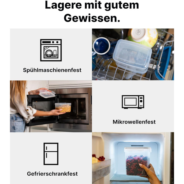 Набор из 24 контейнеров для хранения, прозрачный/белый Deco haus