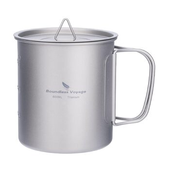 Титановая кружка с крышкой для кемпинга 600 мл Boundless Voyage