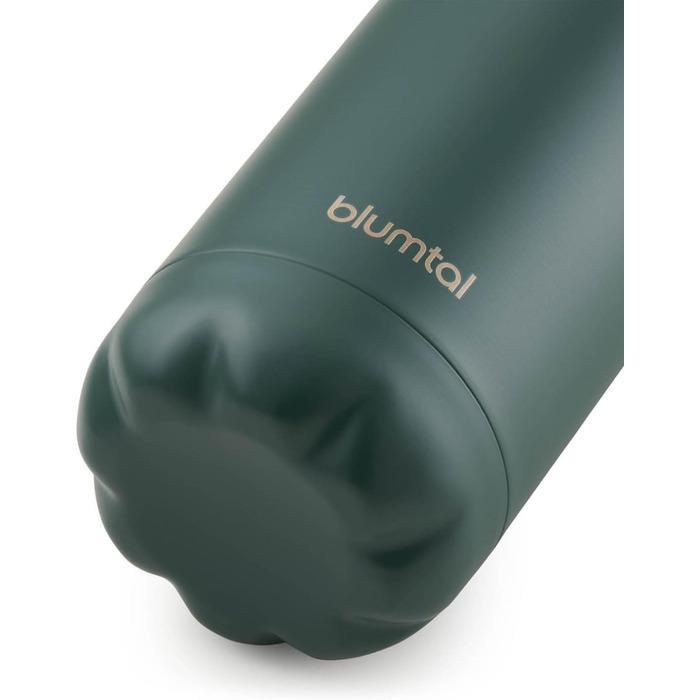 Пляшка для води Blumtal з нержавіючої сталі - Герметична ізольована пляшка - Пляшка для води без бісфенолу А для гарячих та холодних напоїв - Двостінна ізольована пляшка - Ізоляційна пляшка, стійка до іржі, дерево/срібло (09 - темно-зелений, 500 мл)