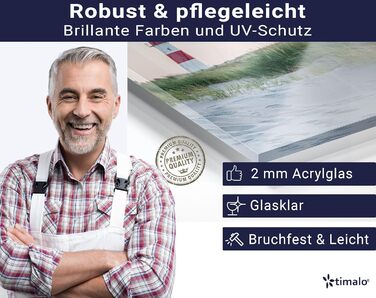 Кухонний фартух timalo зі скляним виглядом Північне море, очерет, захід сонця, океан, солома 2 мм акрилове скло Бризокості для плити, кухонний скляний фартух, акрилові скляні стінові панелі, захисна панель для фартуха (60 x 40 см, 300- Маяк)