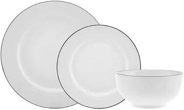 Набор посуды Karaca Lea на 6 человек, набор фарфоровой посуды из 18 предметов в стильном дизайне, тарелки, чашки, миски, идеально подходит для сервировочного стола и особых случаев