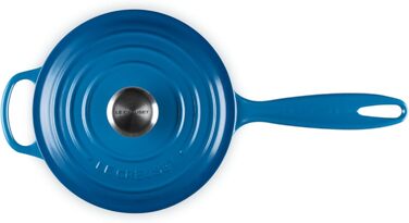 Чугунный сотейник Ø 18 см, 1,8 л с крышкой, синий Марсель Signature Le Creuset