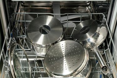 Набір посуду Kitchen-Profi Basics з 11 предметів з нержавіючої сталі, безпечний для індукції, з кришками, сріблястий