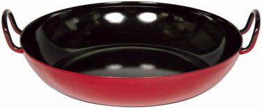 Сковорода для гурманів 24, CLASSIC - ЕМАЛЬ, висота діаметра 5,5 см, емаль, сковорода для подачі, сковорода для гурманів, індукційна (30см, червона), 0601-022