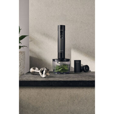 Стартовий набір бездротового ручного блендера із зарядною станцією та подрібнювачем, 5 предметів, чорний Zwilling