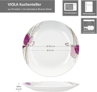 Набір із 6 тарілок з квітковим декором MamboCat