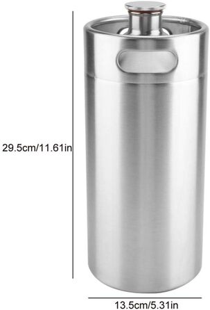 Міні-нержавіючий кег для пива 3.6л з гвинтовим кришкою портативний кег для домашнього пивоваріння, бару чи пабу