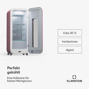 Винний холодильник до 15 пляшок рожевий Klarstein
