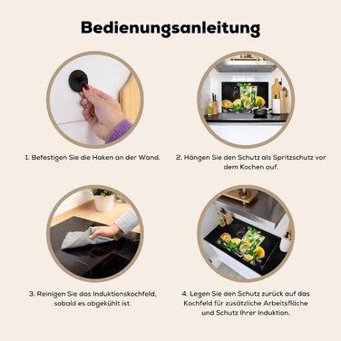 Фартух для плити, кухонний фартух, вініл, 78x52 см, декор для кухні, облицювання стіни, кришка для плити - сіро-чорна (вода-скло, 52Д x 80Ш см)