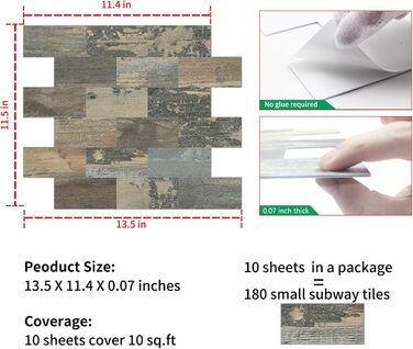 Самоклеюча панель для кухонного фартуха 34 х 29 см DEWOO