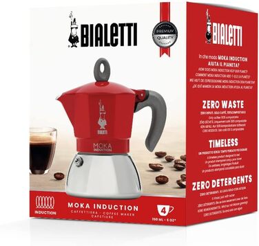 Кофеварка Moka Induction 150 мл на 4 чашки, красный Bialetti