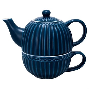Чайник для заварювання з чашкою 15 см, темно-синій Alice GreenGate