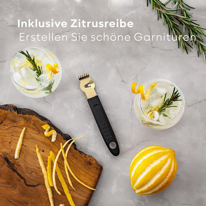 Набір для коктейлів преміум 12 предметів золотий BarDeluxe