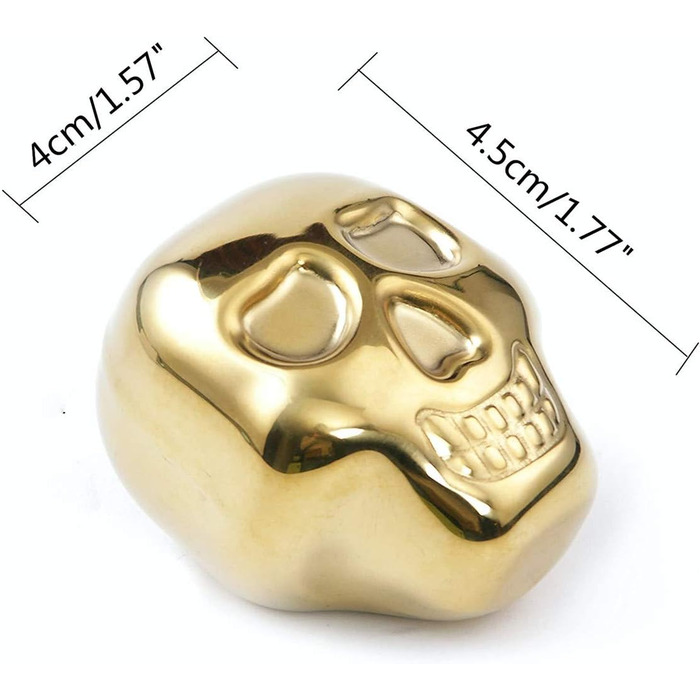 Набір охолоджувальних каменів для віскі у формі черепа золоті Ulalaza