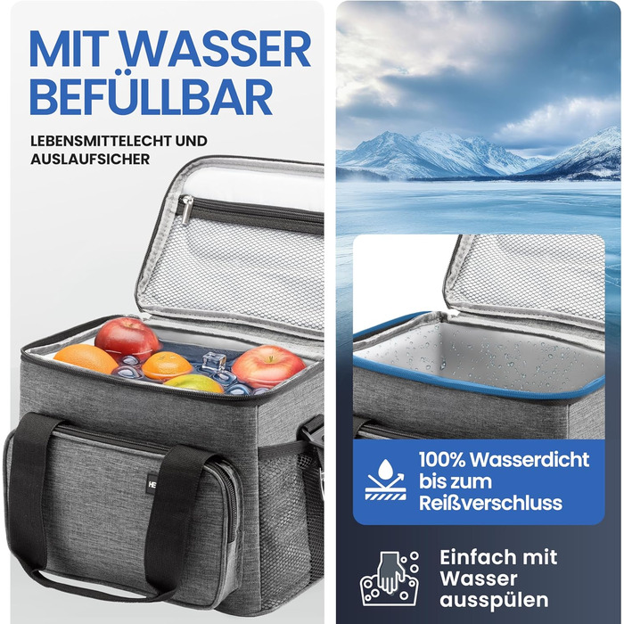 Маленька термосумка 10 л темно-сіра HELDENWERK