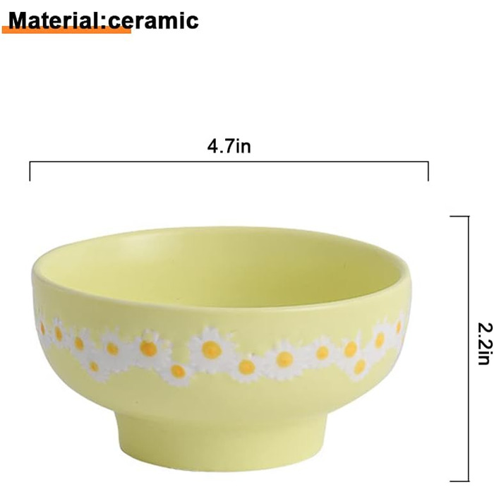 Керамічна миска для подачі з ромашками WAYUTO