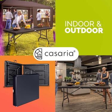 Садовий стіл 183x76 см антрацитовий Casaria