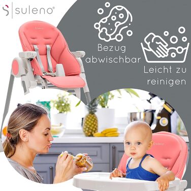 Детский стульчик для кормления розовый Suleno