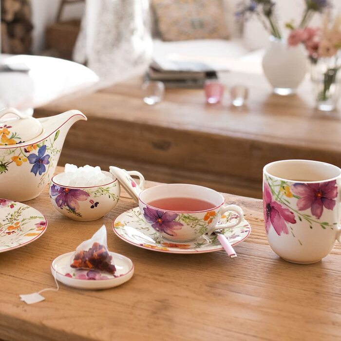 Чашка для чаю Villeroy & Boch Mariefleur Tea Basic, 240 мл, висота 5 см, преміум порцеляна, кольору кантрі та рустик-білий