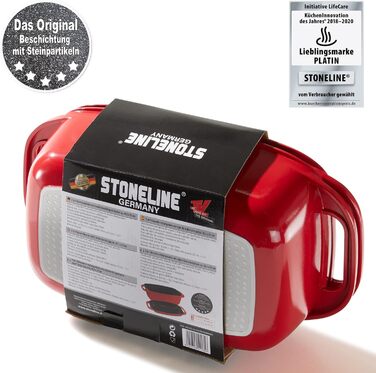 Жаровня с крышкой 40 х 22 см 5,8 л красная STONELINE