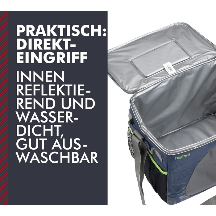 Термос Radiance 30 л, синій, сумка-холодильник з поліестеру, термосумка, сумка для кемпінгу та обіду, складна, сумка для покупок в машині, яку можна прати, з сітками для перенесення, без BPA 30 л