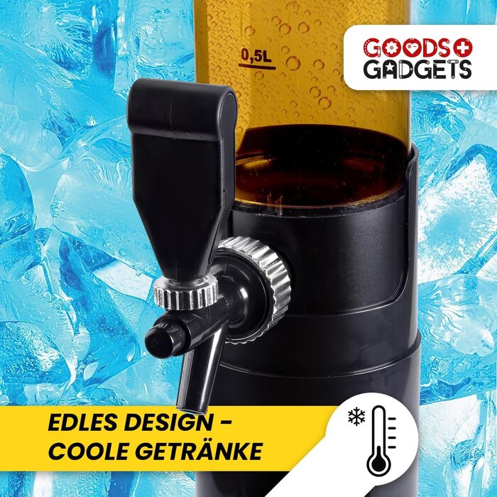 Система разлива пива и стойка для пива 3,5 л с охлаждением Премиальный диспенсер для напитков и пивная колонна для вечеринок Напиточная, разливочная и питьевая колонны Идеальный гаджет для пива и апероля (1 диспенсер для пива, 5 л)