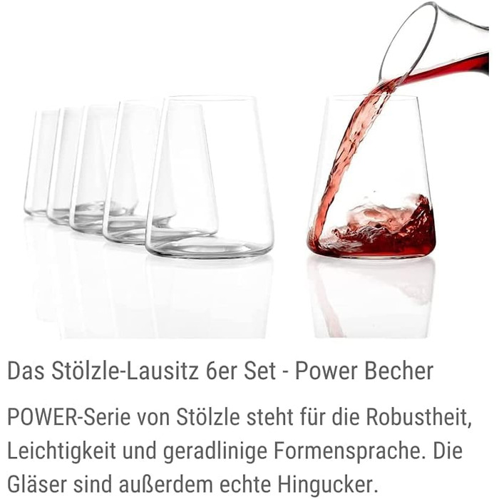 Келихи для білого та червоного вина, набір з 12 шт., Power Stölzle Lausitz