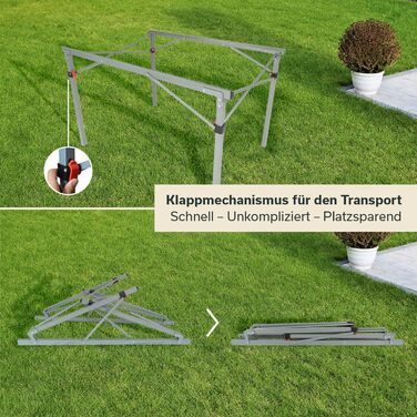 Алюминиевый раскладной стол 107 x 70 x 70 см серый Skandika
