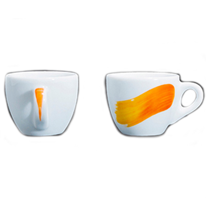 35195 Чашка Large Cappucino 260 мл Yellow stroke A 'Verona/Palermo Millecolori Hand Painted Single B