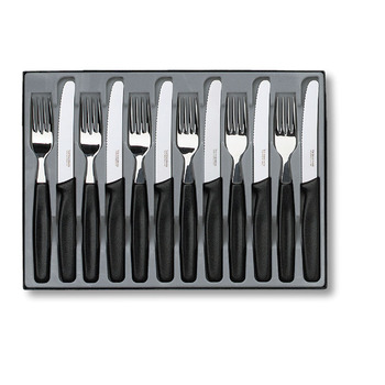 Кухонный гарнитур Victorinox Table Set 12шт из черного цвета. рукоятка (6 ножей не менее 11 см, 6 ведер)