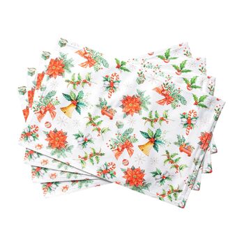 Бавовняні килимки для серветок, набір з 4 шт. , декоративні килимки для серветок, пасхальні килимки, що миються, для свят, вечерь, весни, літа (33 см x 48 см) (02 - Chromo), 39Hermine 100