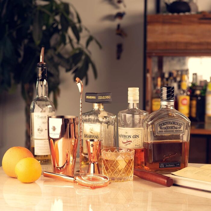 Набір для приготування коктейлів рожеве золото Rusty Barrel