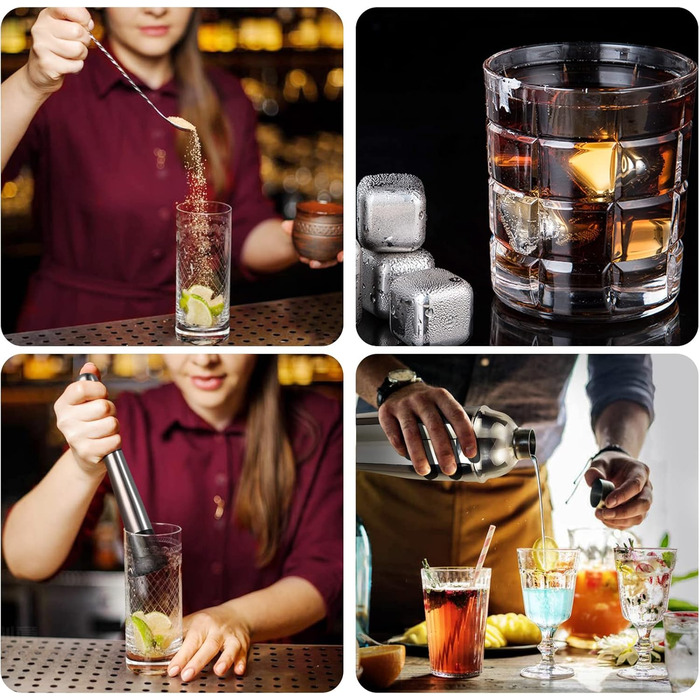 Професійний набір бармена 26 предметів чорні Sugiury