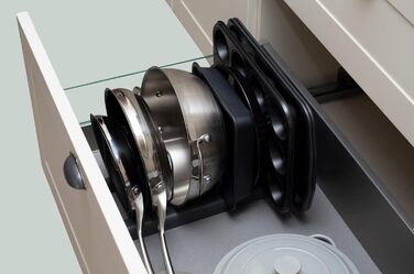 Тримач для посуду розсувний, набір 2 предмети, сірий Simplywire